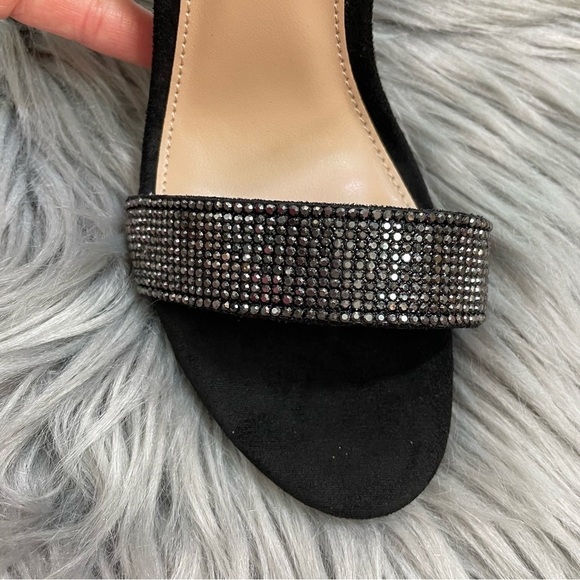New Steve Madden Carrson Ankle Strap Sandal in Black Crystal Women’s Size 7.5 - Picture 4 of 6